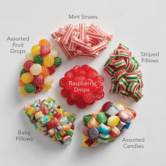 The Swiss Colony 27 Favorites Food Gift Box - Assorted Cheeses, Summer Sausage Meats with Christmas Petits Fours Gourmet Mini Layer Cakes Pack of 24 with Traditional Old Fashioned Hard Candy