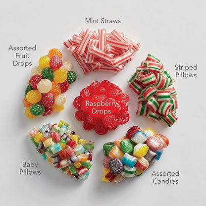 The Swiss Colony 27 Favorites Food Gift Box - Assorted Cheeses, Summer Sausage Meats with Christmas Petits Fours Gourmet Mini Layer Cakes Pack of 24 with Traditional Old Fashioned Hard Candy