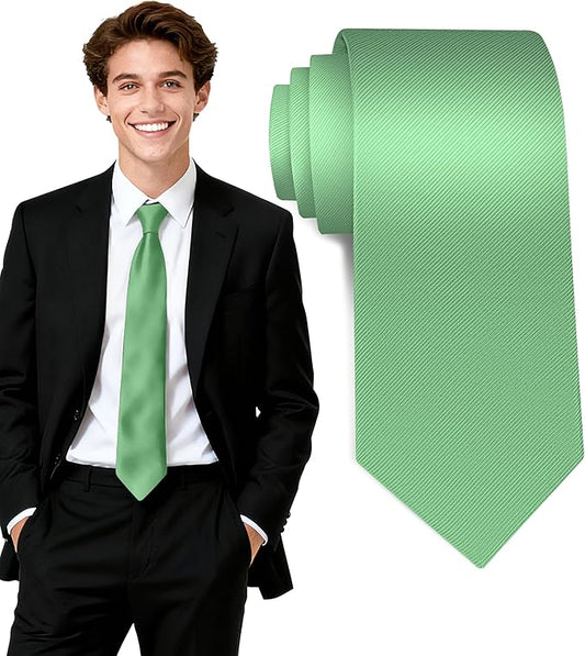 Fineknot Black Ties for Men, Formal Neckties for Men, Solid Color Mens Ties for Business, Wedding, Party, Mens Neck Tie