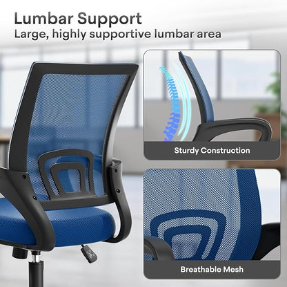 Athena Collection Office Chair - 330Lbs, 2 Packs Breathable Mesh Desk Chair Thickness Cushion with Lumbar Support & Armrest, Rolling Swivel Adjustable Tilt Lock for Home Office/Gaming, Bedroom Study