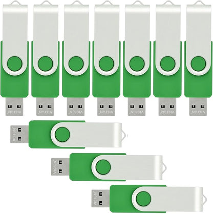 10 Pack 8GB USB Flash Drives USB 2.0 8GB USB Memory Stick Pen Drive Green