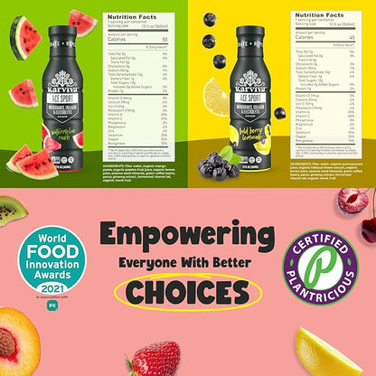 Karviva Organic Juice Cleanse & Skin Glowing Pack for Weight Control & Sugar Detox - Ancient Remedies for Gentle Detox & Collagen Boost, Low-Sugar, High Fiber, Prebiotic, Antioxidants & Vitamins, 6 BPA-Free Bottles, 12 oz Each