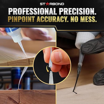 Starbond Super Fast Thin, Premium Instant CA (Cyanoacrylate Adhesive) Super Glue Plus Extra Cap and Microtips, (for Woodturning, Pen Turning, Hobby, Stabilizing, Finish, Inlay) (2 Ounce)