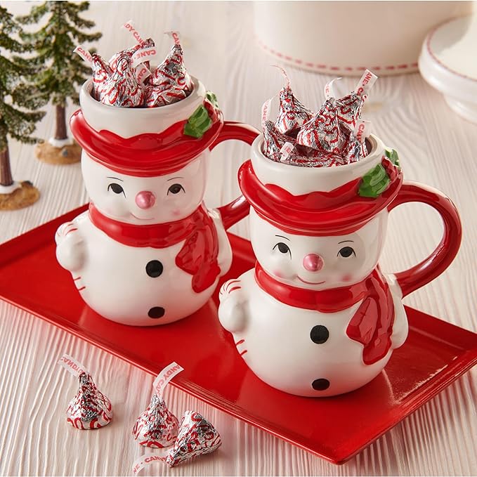 HERSHEY'S KISSES Candy Cane Flavored, Christmas Candy Bulk Bag, 31.67 oz