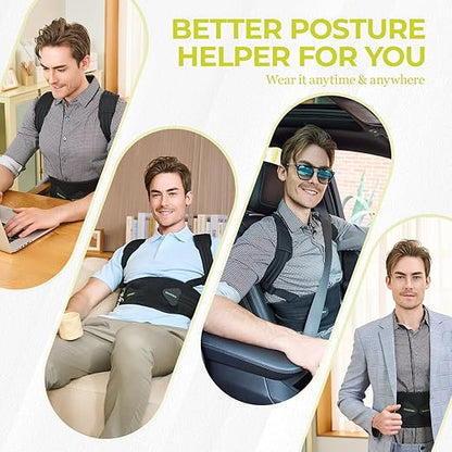 Posture Corrector for Women and Men, Adjustable Upper Back Brace for Posture Hunchback Support and Providing Pain Relief from Neck, Shoulder, and Upper Back (1, Large/XL)