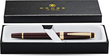 Cross Bailey Light Refillable Fountain Presented in a Everyday Gift Box - Medium Point, Black Ink, Polished Burgundy