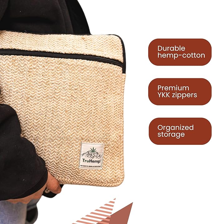 Natural Laptop Sleeve – Durable 14-Inch Laptop Cover with Zipper, Lightweight Water-Resistant Case for Travel & Work