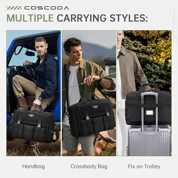 Large Tactical Laptop Bag for Men, Military 17.3 Inch Computer Bag Briefcase with Passport Wallet, Carry on Messenger Bag