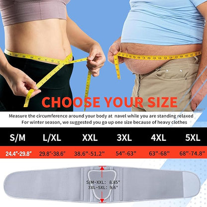 FEATOL Back Brace for Lower Back Pain Women, Breathable Back Support Belt for Women & Men with Lumbar Pad, Lumbar Support Belt for Heavy Lifting & Work, Scoliosis, Grey, 5XL (Circumference:68-74.8")