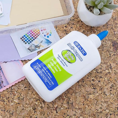 BAZIC Products Jumbo White Glue 7.62 Oz. (225 mL), All Purpose Adhesive Bond Photo DIY Craft Slime Making, for Office School Home Art Projects, 1-Pack
