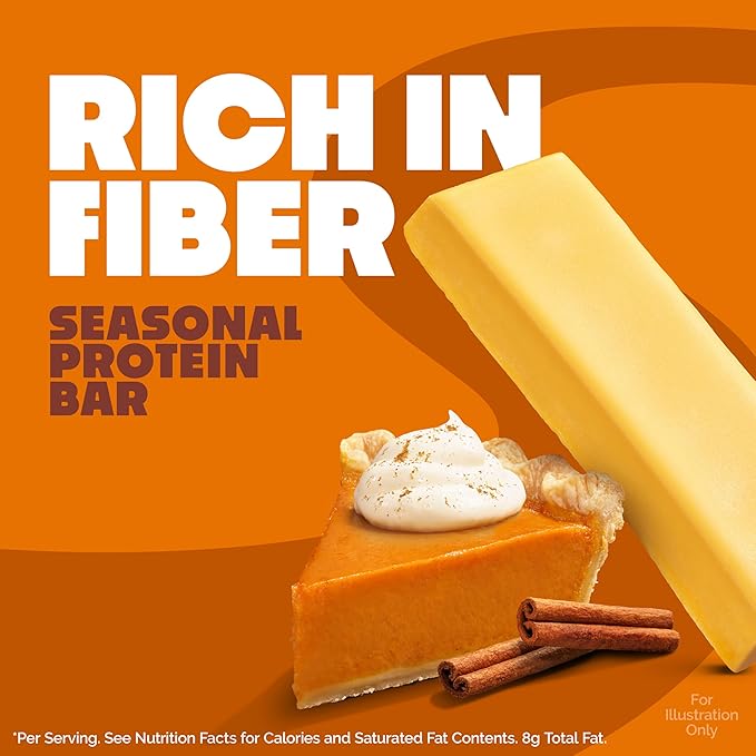 Quest Nutrition Pumpkin Pie Protein Bar, 20g Protein, 4g Net Carb, 1g Sugar, Gluten Free, 12 Count