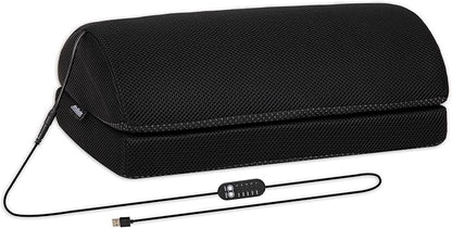 Mind Reader Heated Memory Foam Footrest, Under Desk Ergonomic Support with 4 Heat Settings, Timer & Auto Shut-Off, Adjustable Height, Black
