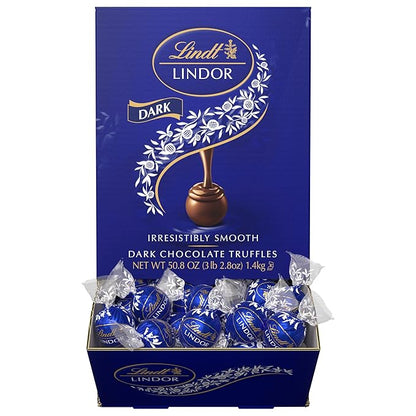 Lindt LINDOR Dark Chocolate Candy Truffles, Dark Chocolate with Smooth, Melting Truffle Center, 50.8 oz., 120 Count