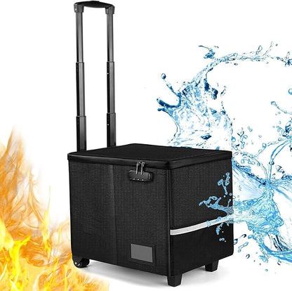 Teacher Rolling Cart - Fireproof File Cabinets for Document Safety, Portable Rolling Crate with Wheels for Teachers, for Teaching, Office