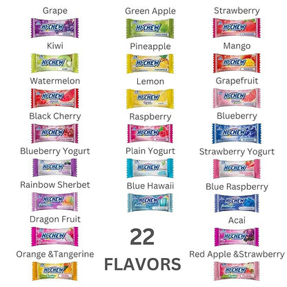 HI-CHEW Variety Mix, Pack of 8 Bags - 22 Flavors Including Yogurt Mix - Unique Fun Soft & Chewy Candy - Immensely Juicy Fruity Candy Flavors - Individually Wrapped for Sharing