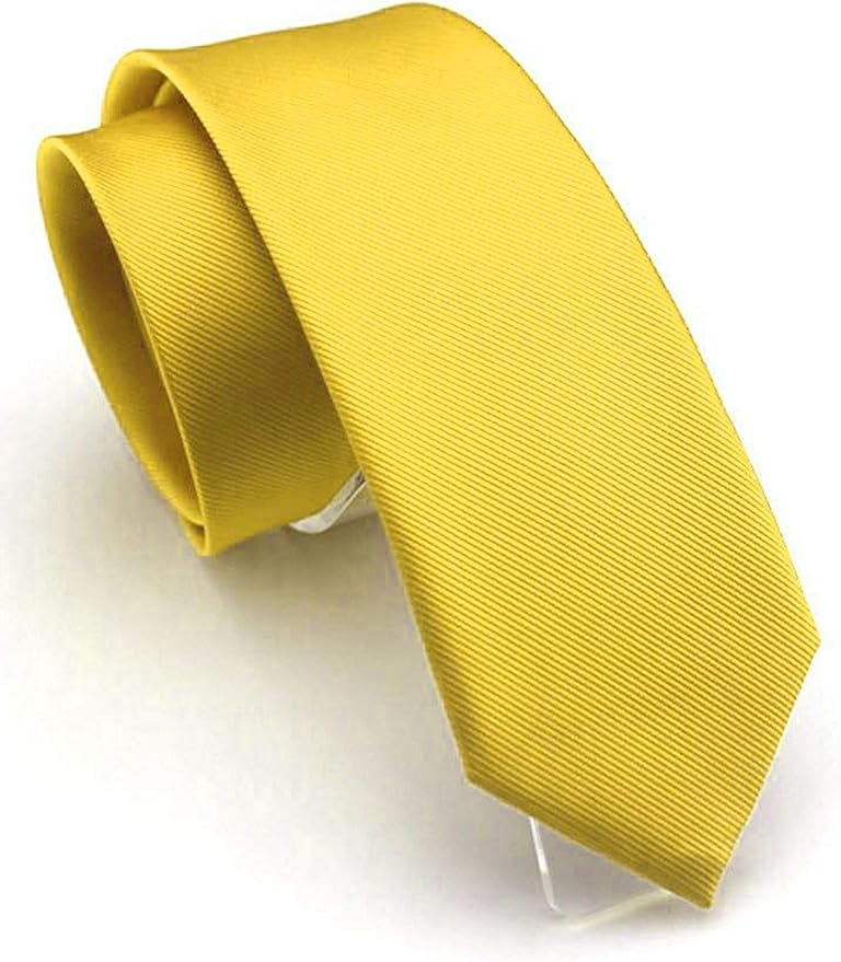 JEMYGINS 2.4" Solid Color Skinny Tie and Pocket Square with Tie Clip Sets for Men (6cm)