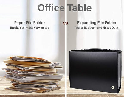 CNK Accordion File Folders with 24 Pockets Organizer for Document Paper Storage Folder Documents Expanding Binder Folio Pocket Receipt Filing Expandable Files Dividers Labels Letter Durable Handle
