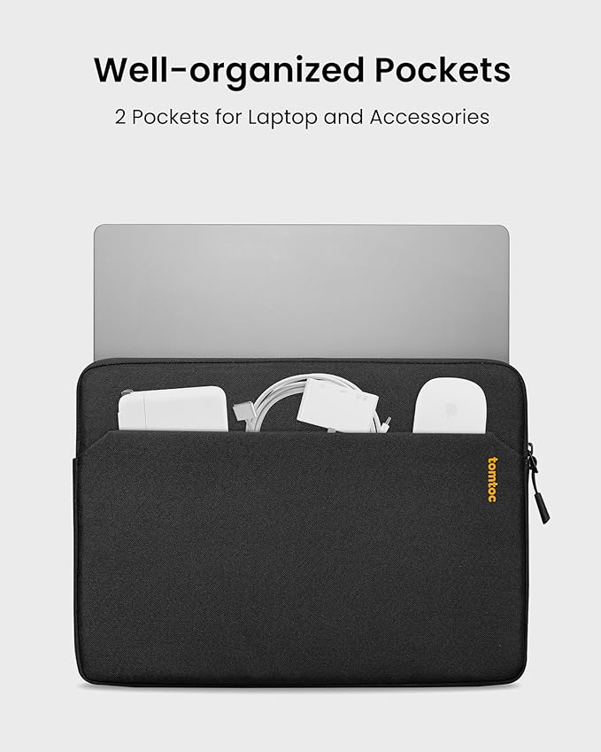 tomtoc Slim Laptop Sleeve for 15.6-16.2 Inch Lenovo ThinkPad, HP Pavilion/Envy, ASUS Chromebook, Dell, Acer Aspire, Recycled Water-Resistant Protective Laptop Case Bag