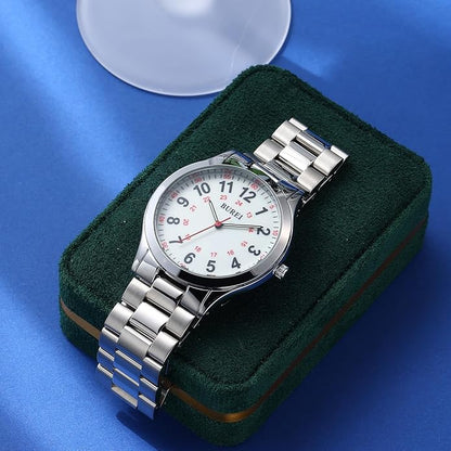 BUREI Men Watches Fashion Analog Stainless Steel Quartz Waterproof Watches,Gift for Men.