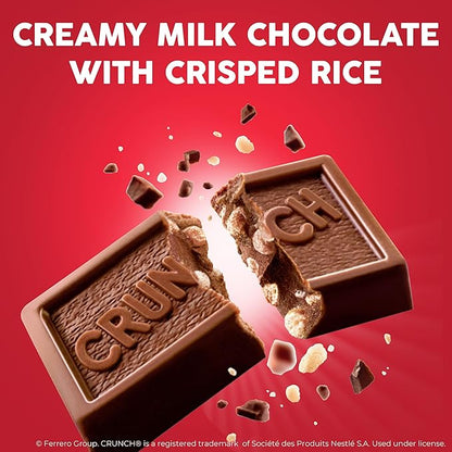 CRUNCH Minis, Bulk 8 Pack, Milk Chocolate and Crisped Rice, Individually Wrapped Candy Bars, Resealable Share Size, 9.8 oz Each