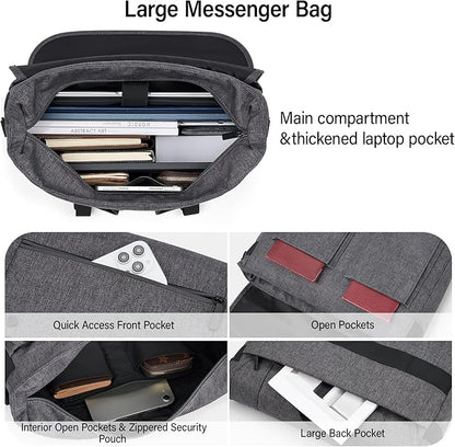 Hanke Durable Messenger Bag for Men with 15.6 Laptop Case, Business Cross Body Bag Briefcase for Women,School Work Tote Bag