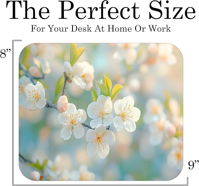Spring Season Mouse Pad Mat Mousepad for Desk Computer Laptop PC Gaming Home or Office Gift (Bloom MP86)