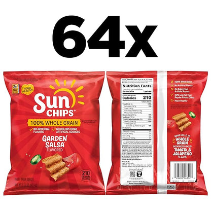 SunChips Garden Salsa Flavored Multigrain Snacks, 1.5-Ounce (Pack of 64)