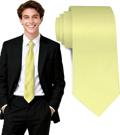 Fineknot Black Ties for Men, Formal Neckties for Men, Solid Color Mens Ties for Business, Wedding, Party, Mens Neck Tie