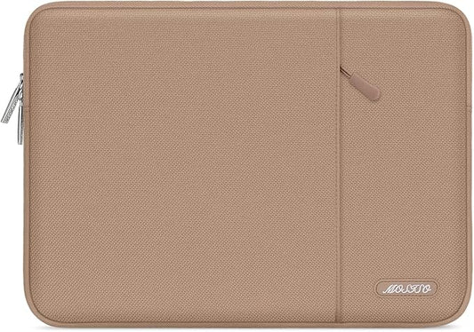 MOSISO Laptop Case 13.3 inch, 13-13.3 inch Laptop Sleeve Compatible with MacBook Air/Pro 13/Pro 14 M5 M4 M3 M2 M1, HP Dell ASUS Lenovo,Polyester Vertical Computer Sleeve Bag with Pocket, Bronze Brown