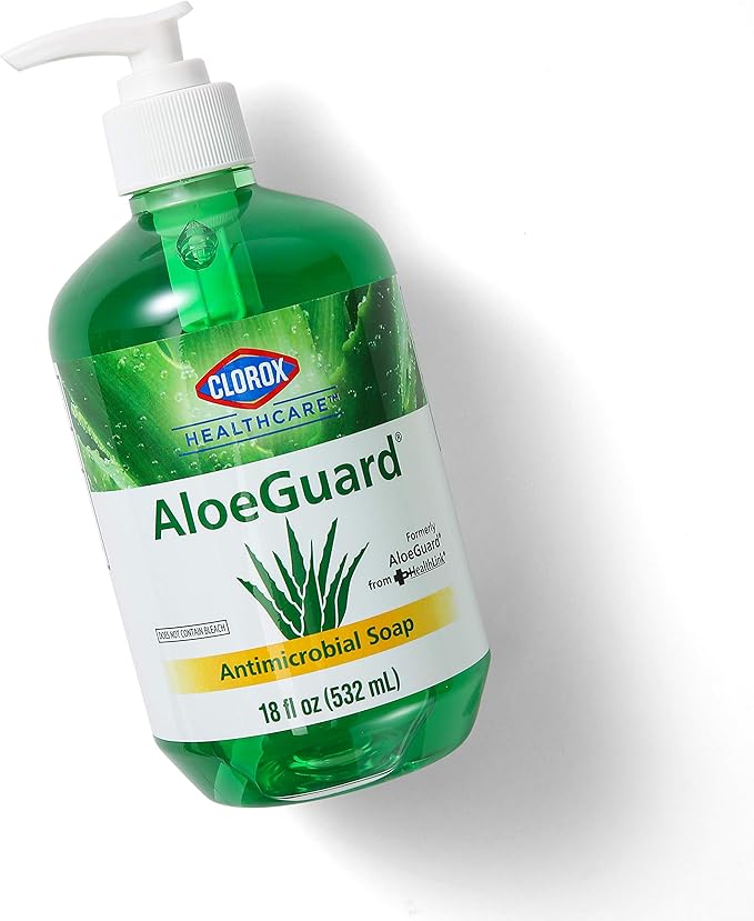 CLOROX Healthcare AloeGuard Antimicrobial Hand Soap for Healthcare Professionals - Liquid Hand Wash for Everyday Use with Aloe Vera to Soothe & Moisturize Hands, 18 Fl Oz