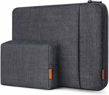 Inateck 360° Protection Laptop Bag with Accessory Bag, Compatible with 13-inch MacBook Air/Pro M4 M3 M2 M1 2016-2025, Black Gray