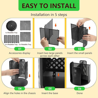 Coffee Cup Dispenser,Disposable Paper Cup and Lid Holder 360° Rotatable with 4 Compartments,Can Stacking 3-16oz Cups and Lid Holder for Coffee Shop,Home Countertop,Kitchen,Restaurant,Office