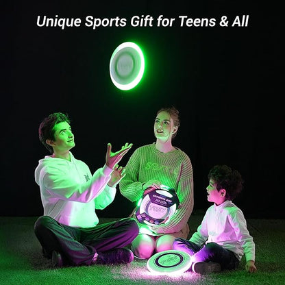 TOSY Flying Disc - 108 RGB Multicolor or 36 Monocolor LEDs, Super Bright, Smart Modes, Christmas Stocking Stuffers Gift, Camping Toy for Kid/Teen/Adult, Auto Light Up, Rechargeable, Waterproof, 175g