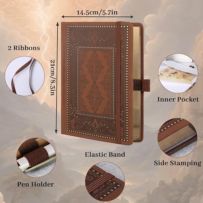 TIEFOSSI Dot Journals for Women Men, Dot Journals for Writing Women, 160gsm Thick Paper, 190 Numbered Pages, for Planner Organization