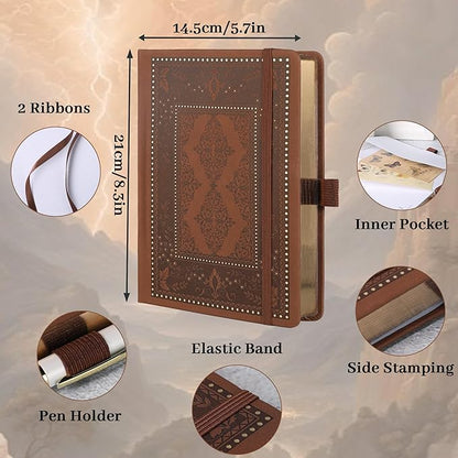 TIEFOSSI Dot Journals for Women Men, Dot Journals for Writing Women, 160gsm Thick Paper, 190 Numbered Pages, for Planner Organization