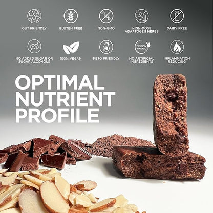 Protein Bar Chocolate Brownie | High Protein High Fiber Keto Snacks for Gut Health, Gluten Free Chocolate with Organic Ingredients for Weight Loss, Vegan Protein Bars with MCT Oil and Ashwagandha, Wholesome Yum Clean Protein Bars 100 Calories each | Lo...