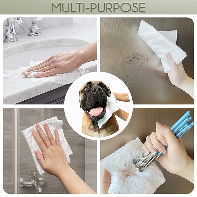 Disposable Face Towel Biodegradable Large Dry Face Wipes 120 Count/2 Box Extra Thick Soft Clean Facial Towels for Sensitive Skin, Makeup Removing, Facial Cleansing, Nursing, Travel, 10"×12"