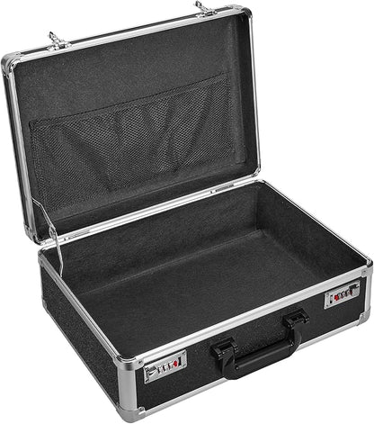 File Organizer Storage Box - 18.8 x 14.5 x 6.2 Inch X-Large, Portable Locking Storage Totes with Dual Combination Locks, Lock Boxes for Personal Items, Cash, Briefcase - Black