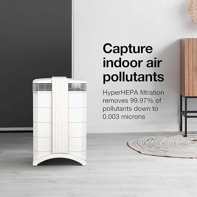 IQAir HealthPro Compact XE Air Purifier - Compact HyperHEPA Fration for Rooms up to 1240 sq ft - Allergens, Smoke, Dust, Mold, Pet Dander, Swiss Made, WiFi Enabled