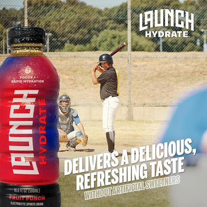 Sports Drink - Real Cane Sugar, Half the Sugar, 3x Electrolytes, Cognizin® for Focus, Vitamin B12 Energy Boost, L-Alanyl & L-Glutamine Hydration Formula, No Artificial Sweeteners, Colors, or High Fructose Corn Syrup – Fruit Punch Flavor – Trusted by Pe...