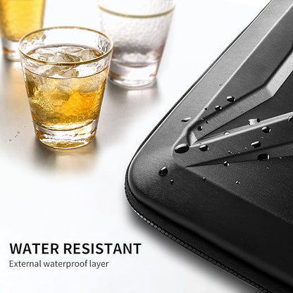 DOMISO 15.6 Inch Laptop Hard Case with Strap, Waterproof Shockproof Hard Shell Carrying Computer Bag for Most 15-15.6" Laptops/Macbook Pro/Lenovo IdeaPad/HP ENVY/Dell XPS, Black