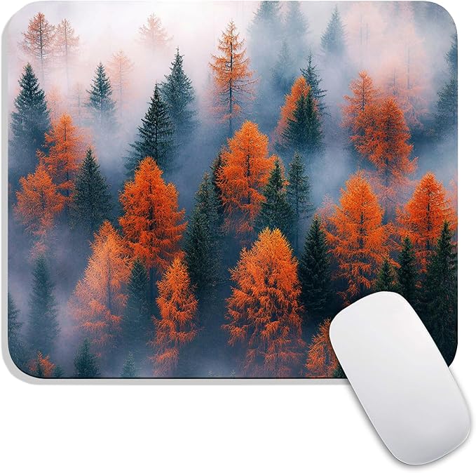 Square Mouse Pad Forests,Personalized Premium-Textured Custom Mouse Mat Design,Washable Mousepad Lycra Cloth,Non-Slip Rubber Base Computer Mouse Pads for Wireless Mouse
