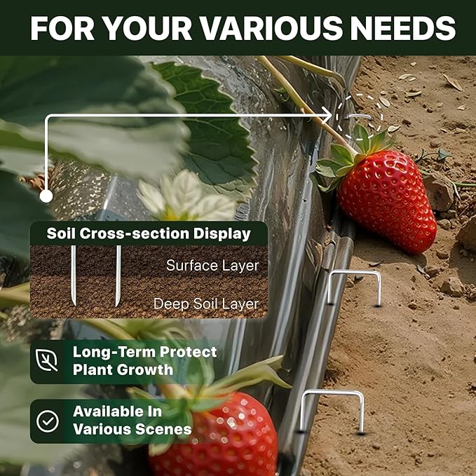 Landscape Staples 4 inch Stakes for Gardening 200 Pack Galvanized Garden Staples for drip Irrigation Landscape Fabric pins Updated Heavy-Duty Weed Barrier Fabric Lawn Outdoor Projects,Decorations