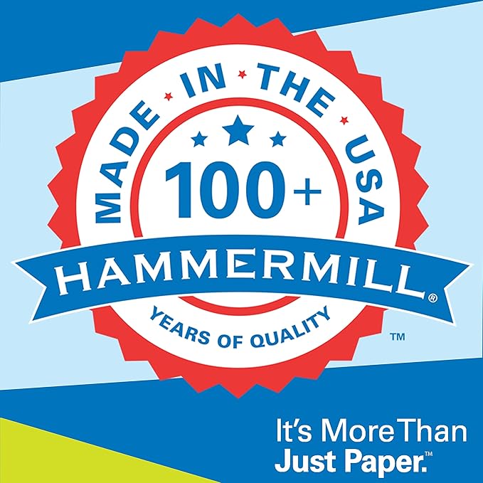 Hammermill Printer Paper, Multipurpose Inkjet Paper 24 lb, 8.5 x 11 - 1 Ream (500 Sheets) - 96 Bright, Made in the USA, 105050R