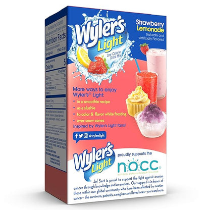 Wyler's Light Singles To Go Powder Packets, Water Drink Mix, Strawberry Lemonade, 16 Count, 6 Boxes (96 Single Servings)