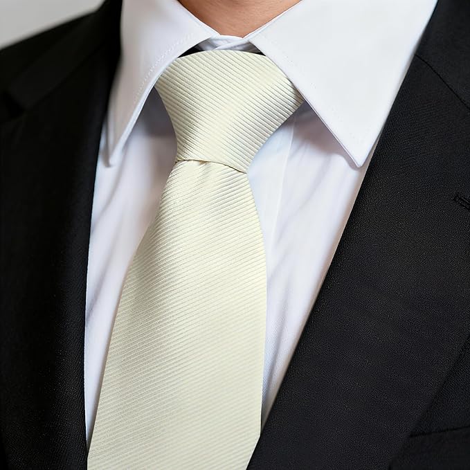 Fineknot Black Ties for Men, Formal Neckties for Men, Solid Color Mens Ties for Business, Wedding, Party, Mens Neck Tie