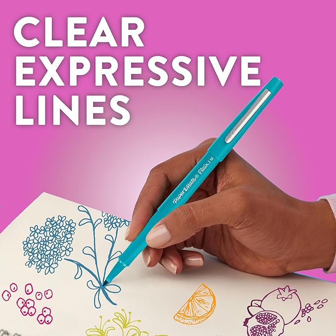 Paper Mate Flair Felt Tip Pens | Medium Point (0.7 mm) Marker Pens | Assorted Retro Colouring Pens | For Kids & Adult Colouring, Journalling & More | 12 Count