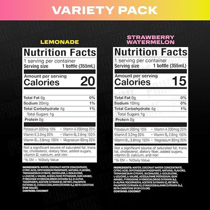 PRIME HYDRATION Duo - Strawberry Watermelon & Lemonade, Sports Drinks, Electrolyte Enhanced for Ultimate Hydration, 250mg BCAAs, B Vitamins, Antioxidants, Low Sugar, 12 Fl Oz (Pack of 24)