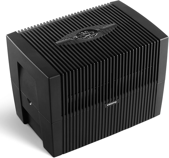 Venta LW45 Comfort Plus Humidifier in Black - Filter-Free Evaporative Humidifier for Spaces up to 645 ft²