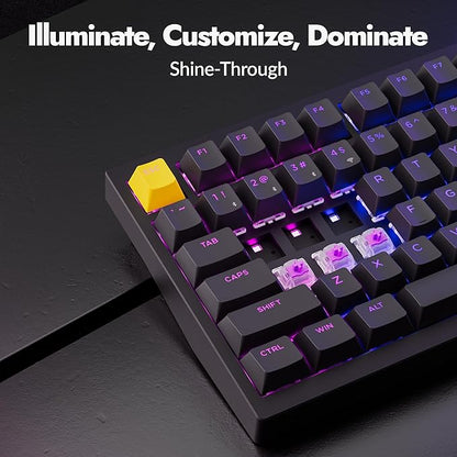 LEMOKEY P1 HE 75% Wireless Custom Mechanical Gaming Keyboard with Gateron Double-Rail Magnetic Switches Knob Version, QMK 2.4 GHz Bluetooth 5.2 RGB Backlight Compatible with Mac Windows Linux-Black